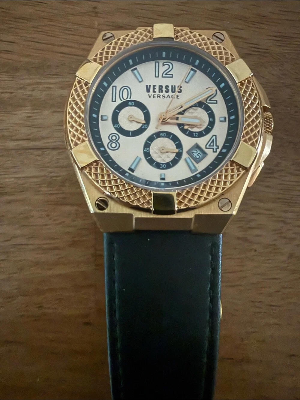 Versus Versace Gold and Black Multi-Function Watch